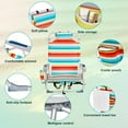 thumbnail image 6 of Tcbosik Folding Beach Chair for Adults, Lightweight Camping Chair with 5-Position Adjustable Backrest, 32"H Portable Lawn Chair with Towel Bar, Cooler Pouch and Side Pockets, Rainbow Stripes, 6 of 10