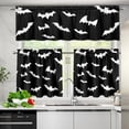 thumbnail image 5 of Halloween Bat Kitchen Curtains and Valances 3 Piece Set,Valance Curtains for Kitchen Windows Halloween Kitchen Curtains Tiers and Valances for Cafe Living Room Window Decoration, 5 of 5