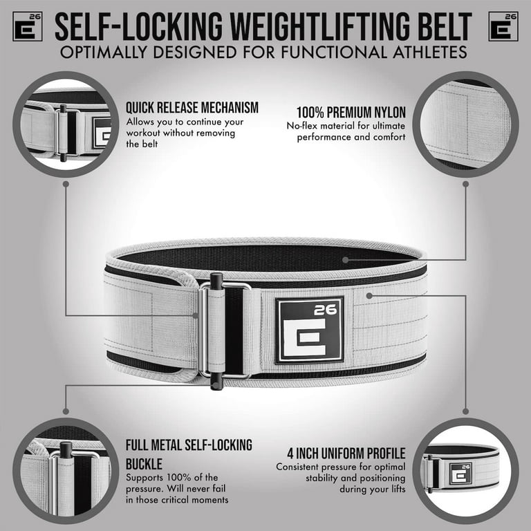 Element 26 Self-Locking Weight Lifting Belt - Premium Weightlifting Belt for Serious Functional Fitness & Olympic Lifting Athletes - Lifting Belt for