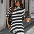 thumbnail image 5 of gbyLJF Womens Turtleneck Long Sleeve Tops Striped Printed Base Layer Shirts Fall Winter Casual Basic Pullover T-Shirts, 5 of 6