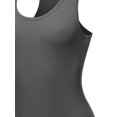thumbnail image 4 of A2Y Women's Fashion Basic Premium Cotton Racerback Tank Body Suit Ash Grey M, 4 of 5