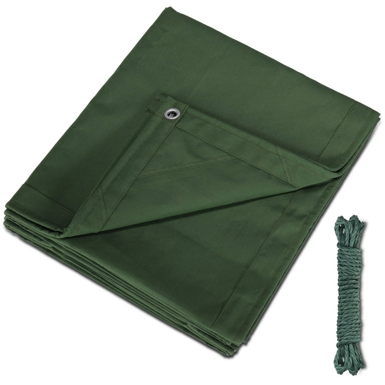 TOPCHANCES 16oz. Heavy Duty Canvas Tarp with Rustproof