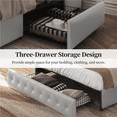 thumbnail image 5 of Renwick Queen Size Upholstered Bed Frame with Adjustable Headboard and 3 Drawers Storage, Adult,Light Gray, 5 of 10