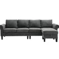 thumbnail image 3 of Newly Arrived Convertible Feature - L - shaped Sectional Sofa with Nail - head Decor for Living Room, 3 of 5
