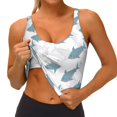 thumbnail image 3 of Balery Cute Shark Pattern Racerback Sports Bras for Women - Padded Seamless High Impact Support for Yoga Gym Workout Fitness-Medium, 3 of 8