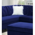 thumbnail image 4 of Contemporary Modern Living Room Sectional Sofa Set Indigo Velvet Fabric Tufted Loveseats Armless Chair Corner Wedge 4pc Set, 4 of 8