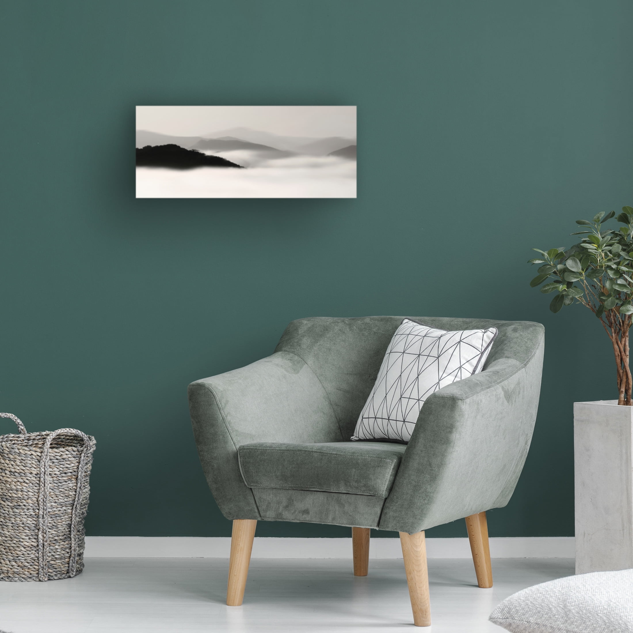 Canvas Wall Art - Nicholas Bell 'Mountain Fog No. 2' Wall Art for Living Room, Bedroom, or Office Décor by Trademark Fine Art - 32 x 14 Inches