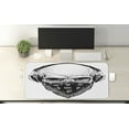 thumbnail image 2 of Grunge Computer Mouse Pad, Gothic Skull with Bandanna and Headphones Musical Dead Man Illustration, Rectangle Non-Slip Rubber Mousepad X-Large, 35" x 15" Gaming Size, Pale Grey Black, by Ambesonne, 2 of 2