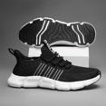 thumbnail image 4 of Men's & Unisex Slip-On Sneakers - Breathable Lightweight Sneaker Shoes with Cushioned Sole, Low-Top Striped Athletic Footwear Suitable for Running, Gym, Casual Wear - Spring Summer Fall On/Off Sneake, 4 of 9