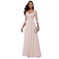 thumbnail image 1 of Vestido Loyeloy Blush rosa chifón largo de encaje para madre novia 2025, 1 of 7