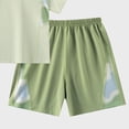 thumbnail image 4 of Kogui Kids Athletic Short Sleeve T-Shirt & Shorts Set, Sport Activewear for Boys Girls Breathable Summer Outfit 8T 9T (Green,8-9 Years), 4 of 5