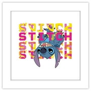 Gallery Pops Lilo & Stitch - Alien Text Stitch Wall Art, White Framed Version, 12" x 12"
