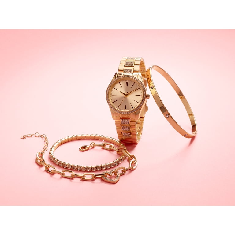Gold-Tone Bracelet Watch with Sunray Dial and Crystal Accents 7761579?wid=400&hei=400&  main image 2