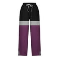 thumbnail image 4 of Plebaso Womens Cotton Linen Pants Side Split Straight Leg Pants Elastic Waist Trousers with Drawstring, 4 of 5