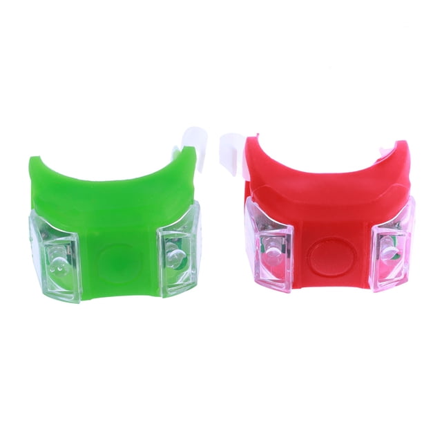 EeaseCA 2 Pcs Lumière avant à DEL en Silicone pour Vélo, Feu Arrière, Feu Arrière Étanche, Flash de Cyclisme, Lumière de Sécurité, Accessoires VTT (Rouge + Vert)