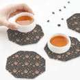 thumbnail image 3 of KLL Drink Coasters Set Octagon of 4,PU Leather Absorbent Coasters Set Decorative Coffee Cup Coasters Housewarming Gift for Home Decor-Animal Paw, 3 of 5