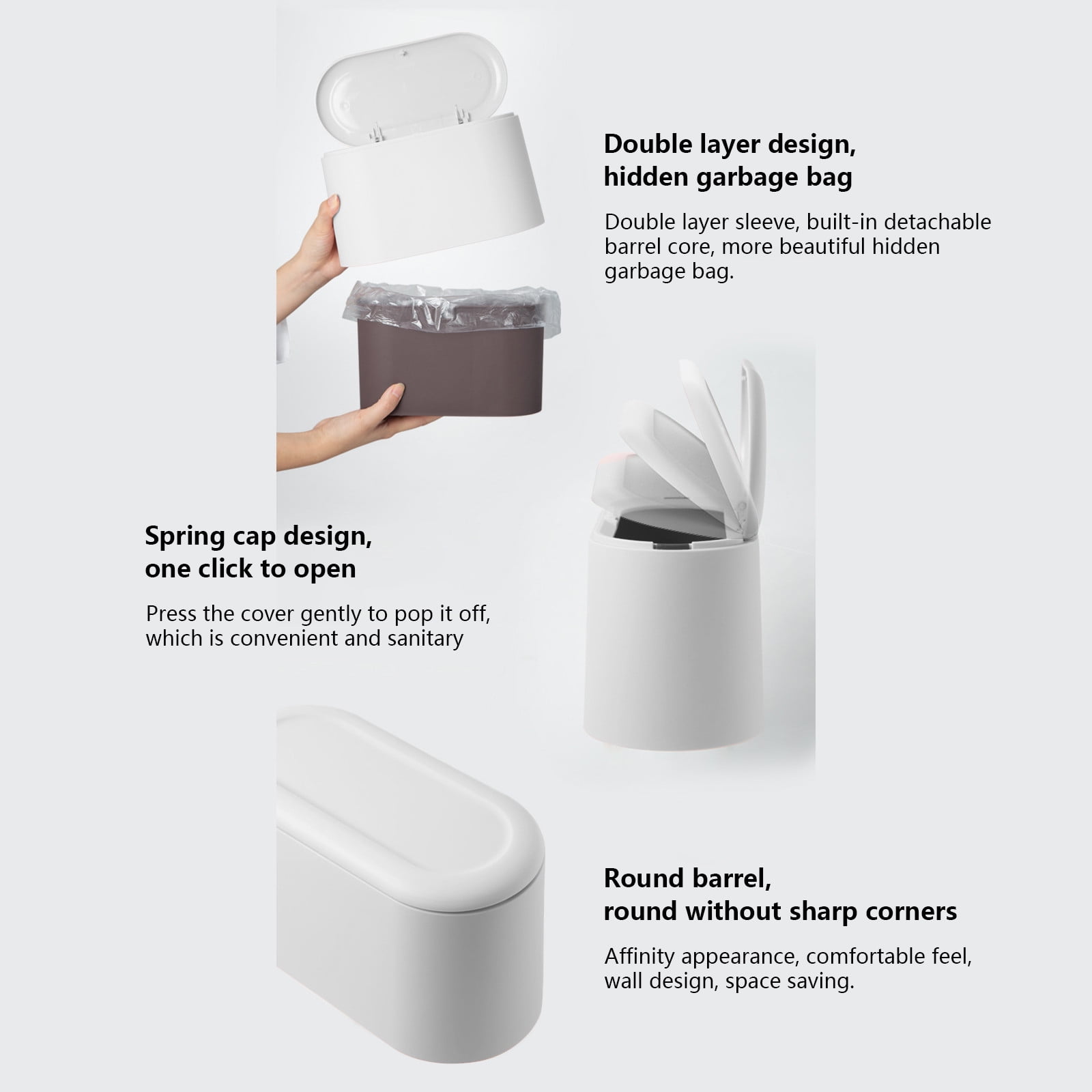 1 Mini Poubelle Bureau Couvercle à Petite Poubelle - Switzerland