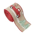 thumbnail image 3 of YOHAVEN Christmas Ribbon 6.5ft Linen Printed Holiday Ribbon Decorative Bow Craft Ribbon Xmas Tree Garland Gift Wrapping Party Supplies Home Decorations, 3 of 9