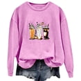 thumbnail image 2 of WFJCJPAF 2025 New Thanksgiving Womens Thanksgiving Tops Plus Size,Women's Round Neck Printed Long Sleeve Hoodless Sweatshirts Top,Thanksgiving Tops for Women - Pink L, 2 of 4