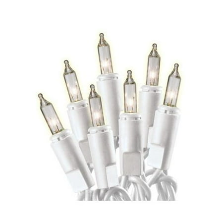 Christmas Lights 48600-88A Christmas String to String Light Set, Clear/White Wire, 100-Ct. - Quantity 24 ()