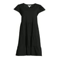 thumbnail image 5 of Time and Tru Women's Short Sleeve Tiered Knit Dress, Sizes XS-XXXL, 5 of 5