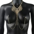 thumbnail image 2 of K-KED Women's Sexy Tassel Nipple Chain Nightclub Rhinestone Necklace Body Chain-Silver, 2 of 6