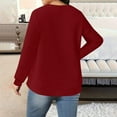 thumbnail image 5 of Olyvenn Womens Oversized Waffle Knit Sweatshirts Loose Casual Spring Fashion Long Sleeve Crewneck Pullover Tops Red XXXXXL, 5 of 5
