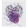 thumbnail image 3 of Ambesonne Romantic Shower Curtain, Watercolor Heart Sketch, 69"Wx70"L, Purple and Dark Purple, 3 of 3