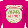 thumbnail image 4 of Inktastic Certified Worlds Greatest Grammy Accept No Substitutes Long Sleeve T-Shirt, 4 of 5