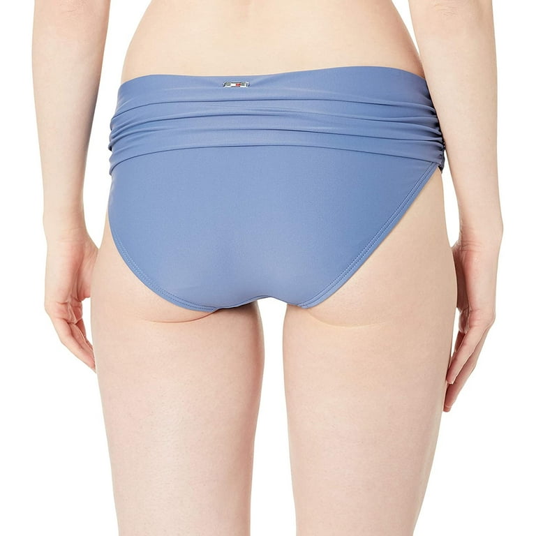 Knogle Oversigt glans TOMMY HILFIGER Women's Blue Stretch Foldover Waist Lined Moderate Coverage Bikini  Swimsuit Bottom XS - Walmart.com