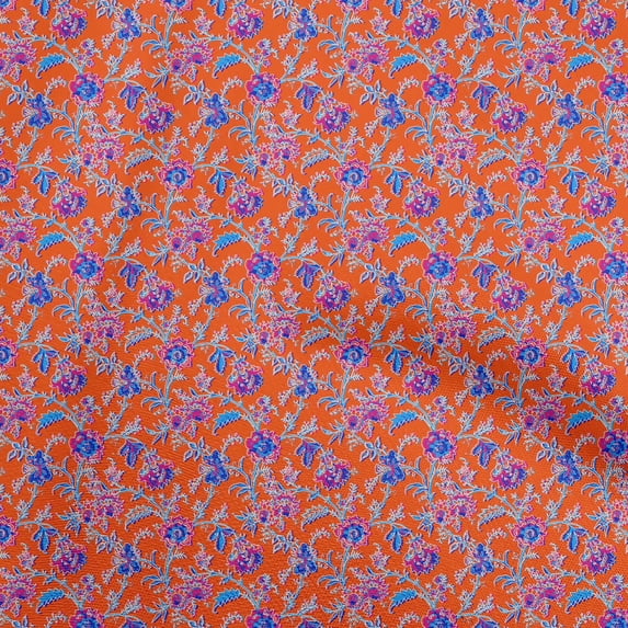 oneOone Rayon Red Fabric Floral Quilting Supplies Print Sewing Fabric By The Yard 56 Inch Wide