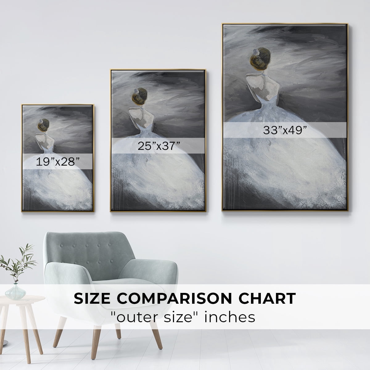 Off in the Distance Framed Premium Gallery Wrapped Canvas - Ready to Hang - 25 x 37 - Gold Floating Frame