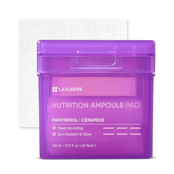 LEADERS Nutrition Ampoule Toner Pad - Hidratación nutritiva profunda para una piel brillante | vegano | Cuidado de la piel coreano 60 almohadillas x 150 ml