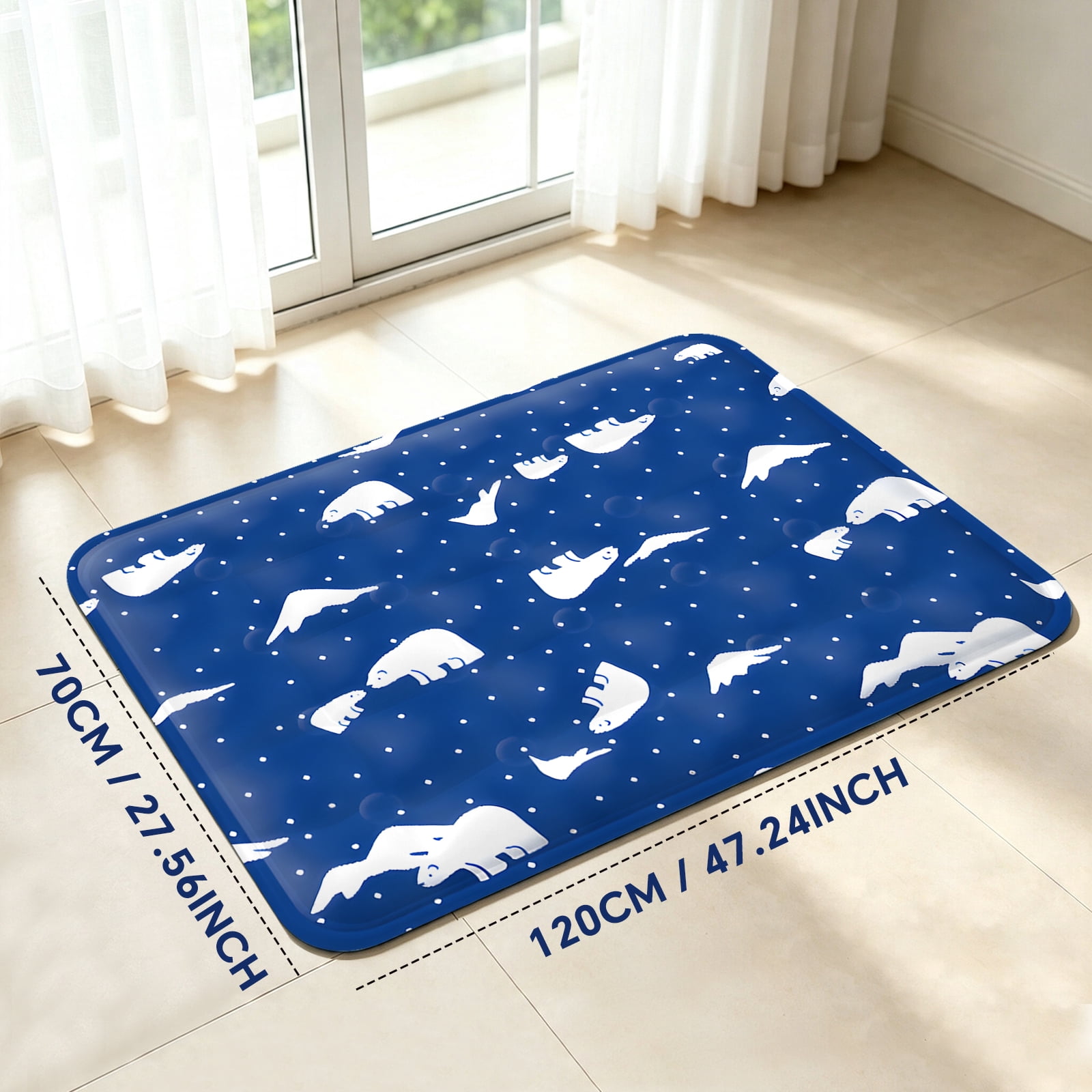 Pet Cooling Mat, Instant Cool Gel Pad for Dogs & Cats, Summer Instant Chill No Refrigeration, Portable Reusable Sleeping Bed (70*120cm/27.56*47.24in)