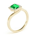 thumbnail image 4 of AoneJewelry 1.00 Carat Emerald Shape Created Emerald and Diamond Ring In 10K Solid Rose, White & Yellow Gold, 4 of 6