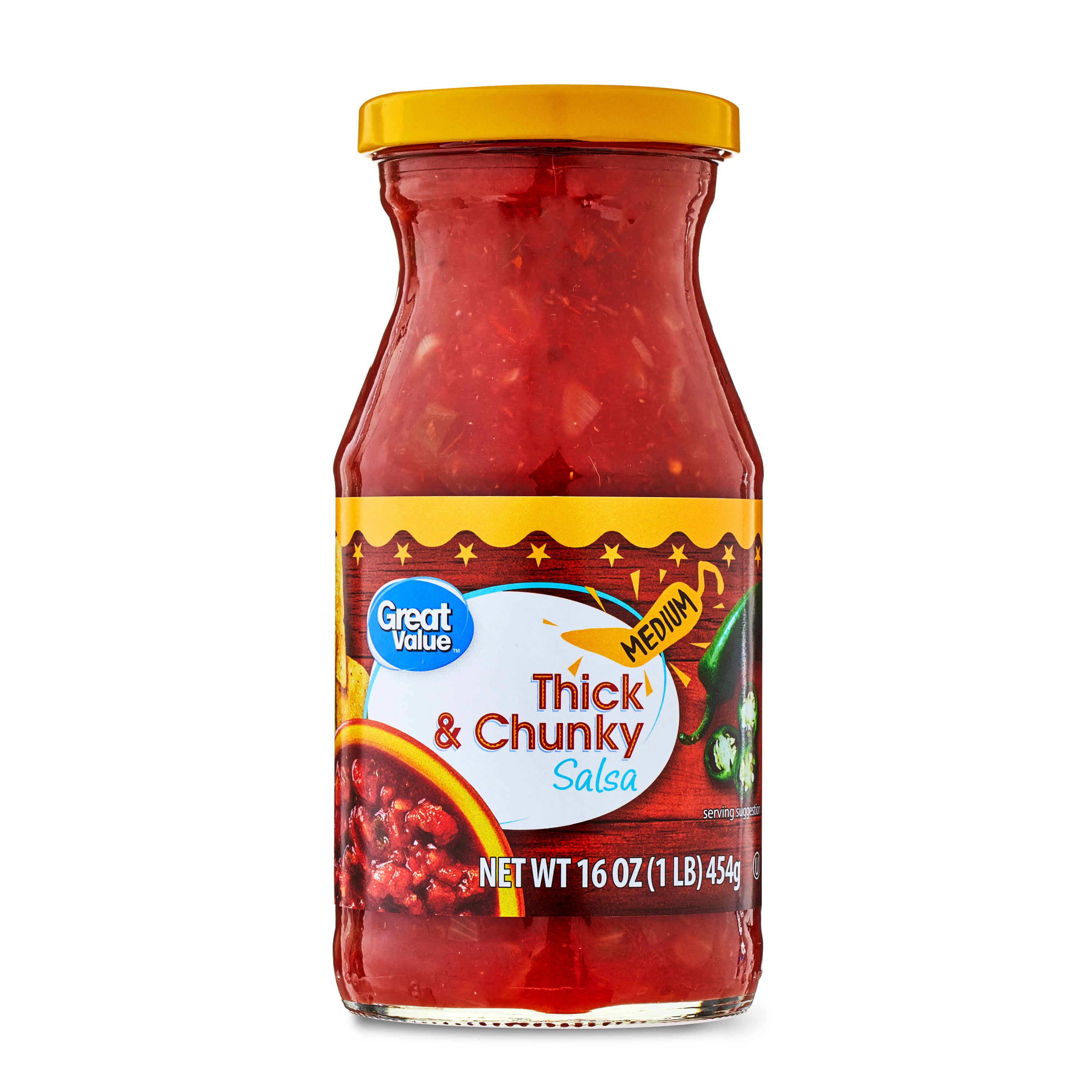 (4 pack) Great Value Thick and Chunky Salsa Medium, 16 oz
