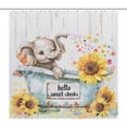 thumbnail image 2 of Sunflower Elephant Shower Curtain for Bathroom Durable Water-proof Women Men Quick-Drying Hello Sweet Cheeks Shower Curtain with 12 Hooks for Hotel Home Decor Bath Accessories 72x72 Inch, 2 of 6