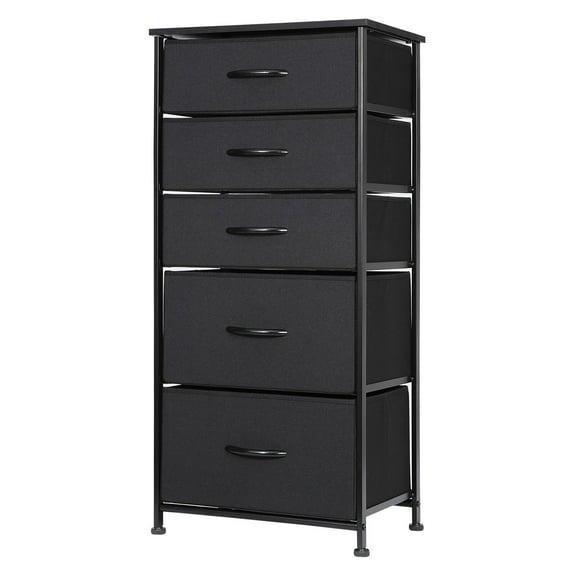 NNYYS Dresser for Bedroom, Fabric Tall Dresser & Chests of Drawers with 5 Drawers, Vertical Organizer Storage Tower Unit for Bedroom, Hallway, Entryway