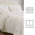 thumbnail image 3 of Bourina 3-Piece King Size Comforter Set, Pleated Design, Wrinkle-Resistant Microfiber Bedding, Ivory, 102" x 90", Lightweight & Machine Washable, All Season, 3 of 8