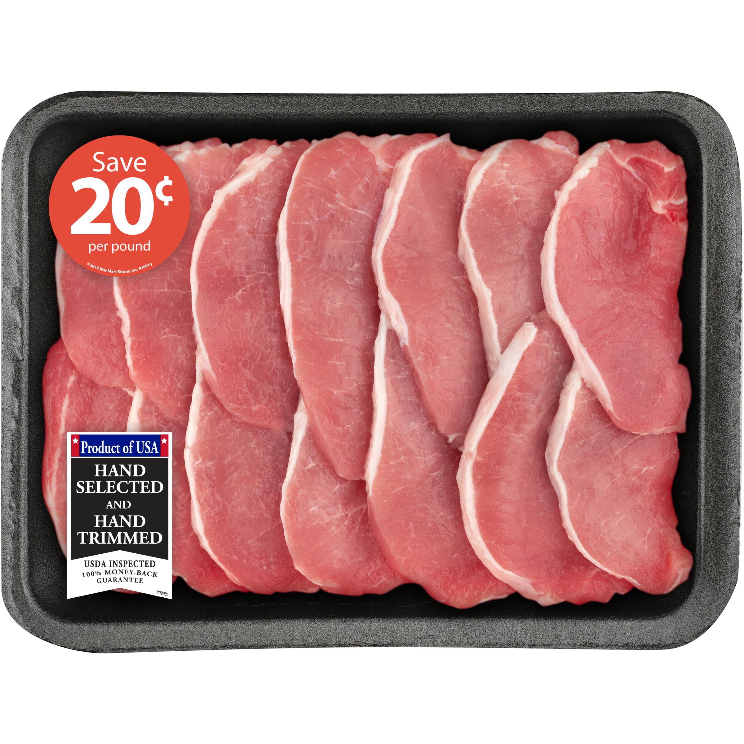 Pork Center Cut Loin Chops Thin Boneless Family Pack 2 0 3 2 Lb Walmart Com Walmart Com