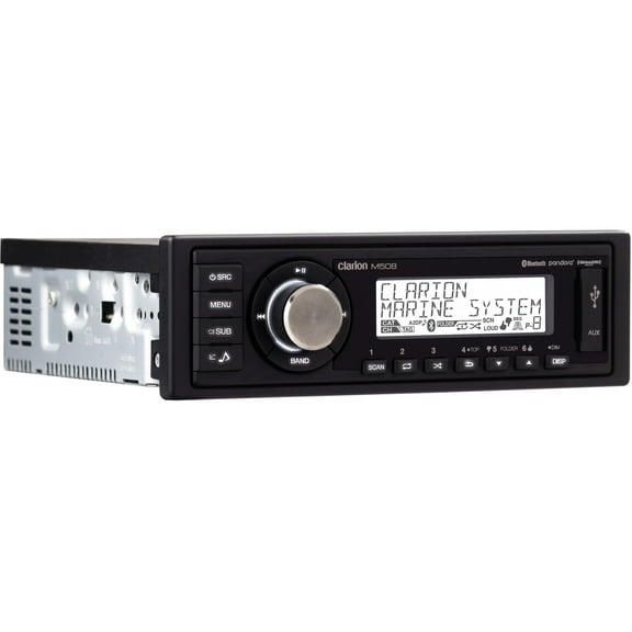 Clarion M508 Single-DIN In-Dash Marine-Grade M508 Digital Media Receiver with Bluetooth