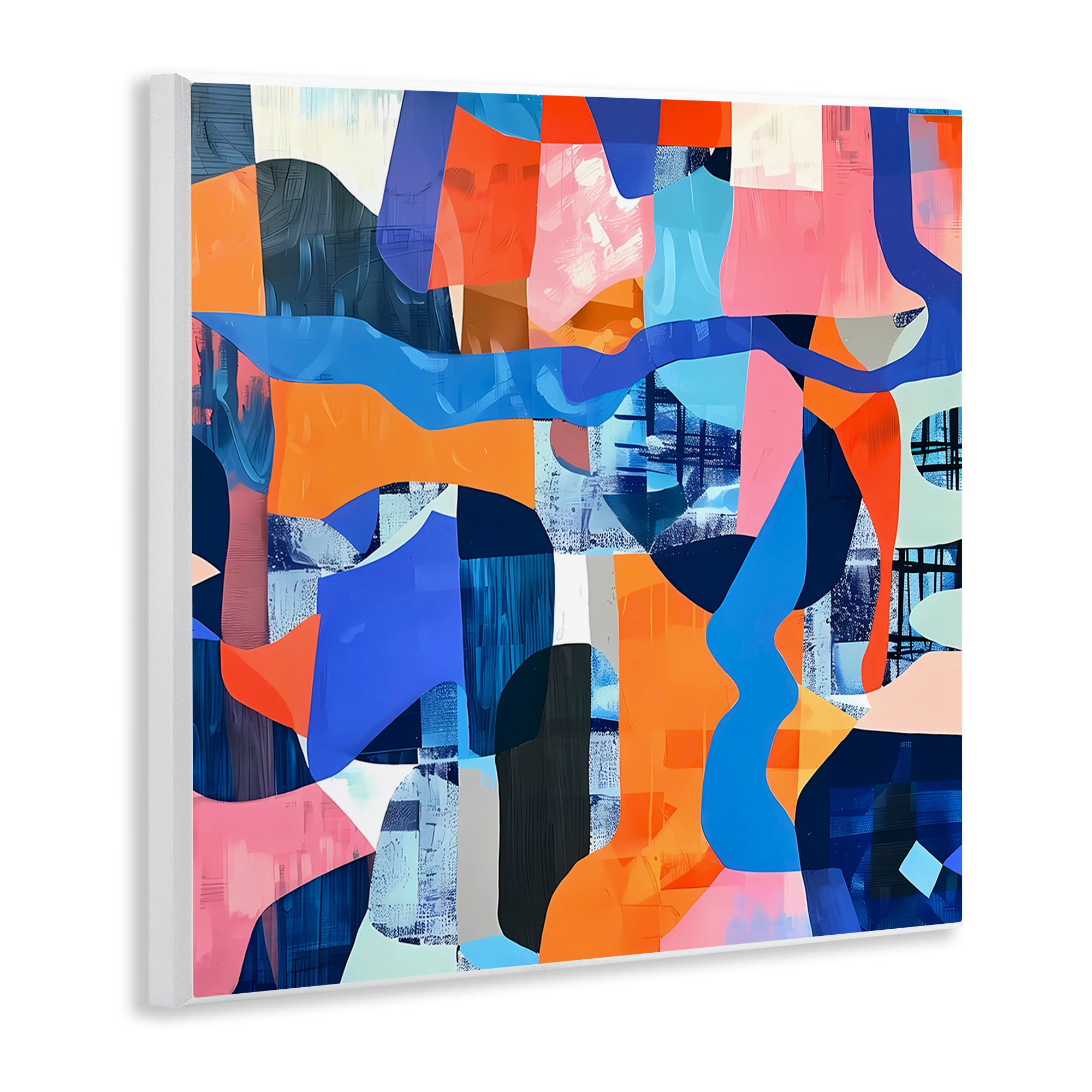Stupell Industries Wavy Woven Shapes Collage Abstract Painting Unframed Art Print Wall Art, 12 x 12