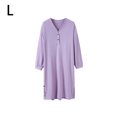 thumbnail image 2 of Jumpingount Botones de camisón Transpirable Bolsillos de manga larga Invierno Mujer Ropa de dormir Ajustable Piel Amigable Vestido de dormir Pijama Pijama L Jumpingount AP012969-02, 2 of 6