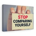 thumbnail image 1 of Inspirational Wall Art Stop Comparing Yourself Motivational Print Ready to Hang Artwork Unframed, 1 of 7