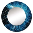 thumbnail image 2 of Designart "Lightning Electric Euphony Pointillism II" Lightning Rund Mirror For Wall Decor - Large Blue Round Printed Mirror - Traditional Round Mirror 23" x 23" Inch, 2 of 5