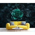 thumbnail image 3 of Green Rose Mural - Creative Flower Mural Wallpaper For Living Room Bedroom, Rose Mural 118"W x 83"H (Not Peel and Stick), 3 of 6