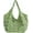 Green, variant on Women's Woven Beach Bag Cute Bohemian Woven Tote With Colourful Beads Woven Aesthetic Shoulder Tote Bag