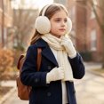thumbnail image 3 of Sentuca Kids Winter Hat Scarf Gloves Set, Earmuffs Knit Long Scarf Full Finger Gloves Daily Outdoor Travel Accessories for Boys Girls Size 3-12Y, 3 of 7