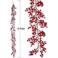thumbnail image 4 of 6FT Red Berry Garland, Flexible Artificial Red and Burgundy Berry Garland for Indoor Outdoor Hone Fireplace Decoration for Winter Christmas Holiday New Year Decor A, 4 of 5