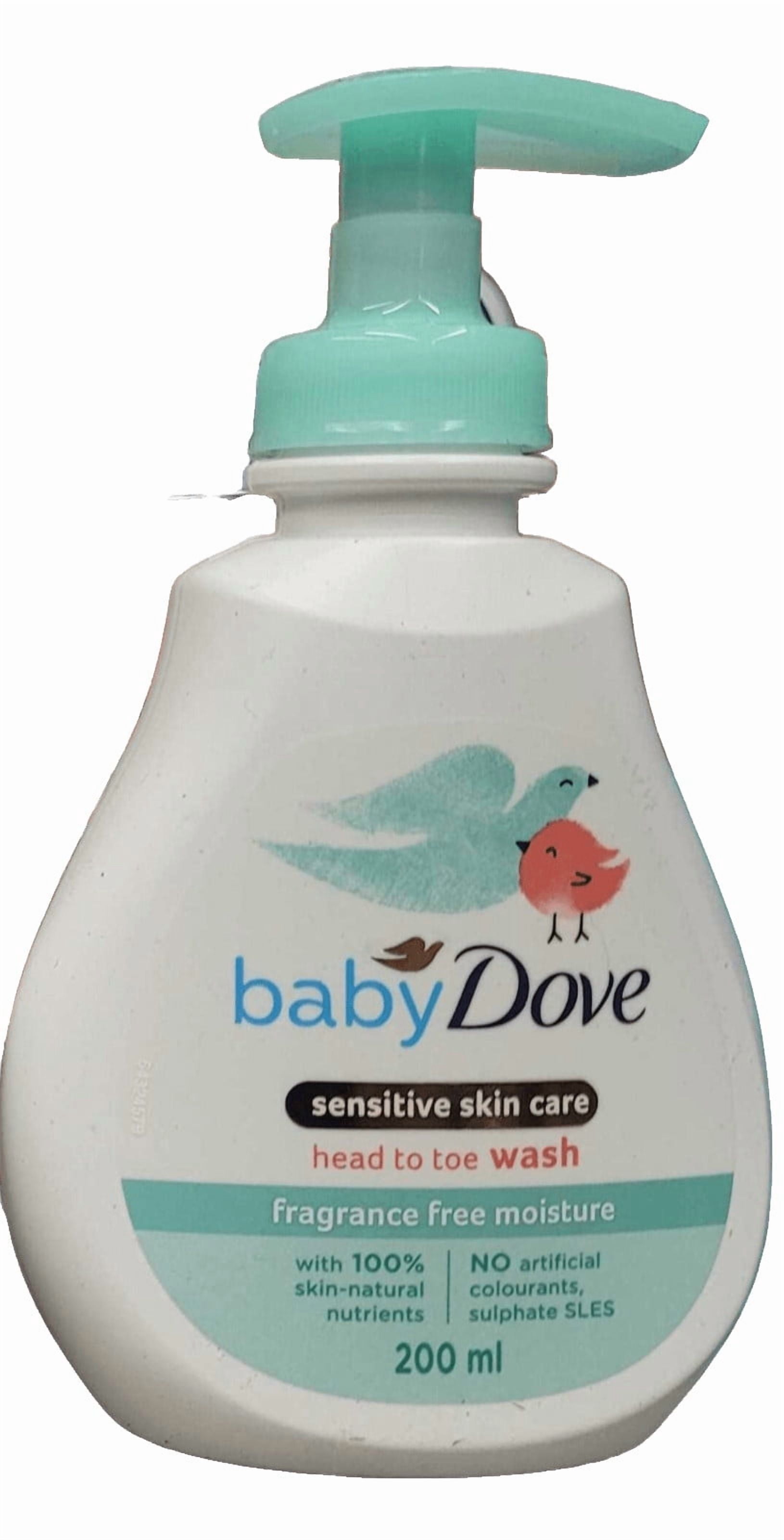 Baby Dove Tip to Toe Baby Wash Sensitive Skin Fragrance Free Hypoallergenic 6 PK 200 ml